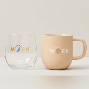 INDIGO NWT Brand New Work Mug/After Work Glass Gift Set
